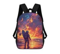 sinyumoney Zaino scolastico per bambini stampati in 3D ad alta capacità per bambini elementari e superiori., Stile 1, 17"