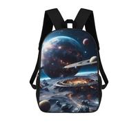 sinyumoney Zaino scolastico per bambini stampato 3D Cosmic Dragon Crystals Zaino sportivo per ragazzi e ragazze Zaino alla moda, Base Straterrestriale, 17"