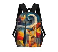 sinyumoney Zaino scolastico per bambini stampato 3D Tiger Wpap Pop Art Zaino sportivo per ragazzi e ragazze, zaino alla moda, Dreamscape Under A Starry Sky, 17"