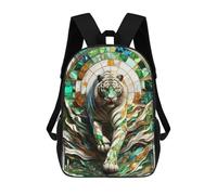 sinyumoney Zaino Scolastico Per Bambini Stampato in 3D Abstract White Tiger Art Zaino Da Viaggio Ad Alta Capacità Borse Per Libri Alla Moda Zaini Casual Per Bambini Per La Scuola 17inch