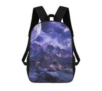 sinyumoney Zaino Scolastico Per Bambini Stampato in 3D Alien Landscape with Astronauts -2 Zaino Sportivo Per Ragazzi E Ragazze Zaino Alla Moda 17inch