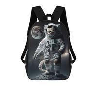 sinyumoney Zaino Scolastico Per Bambini Stampato in 3D Astronaut Cat on The Moon Zaini Alla Moda Casual Zaini Per Bambini Zaino Casual Da Esterno Borse Da Viaggio Carine 17inch