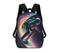 sinyumoney Zaino Scolastico Per Bambini Stampato in 3D Astronaut Surfing Cosmic Wave -1 Zaini Alla Moda Casual Zaini Per Bambini Zaino Casual Da Esterno Borse Da Viaggio Carine 17inch