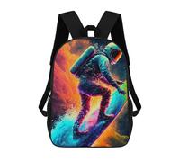 sinyumoney Zaino Scolastico Per Bambini Stampato in 3D Astronaut Surfing in Space Borse Per Libri Borse Scolastiche Da Viaggio Ad Alta Capacità Per Bambini/studenti/adulti 17inch