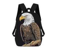 sinyumoney Zaino Scolastico Per Bambini Stampato in 3D Bald Eagle Bird Zaino Per Bambini Ad Alta Capacità, Zaini Da Viaggio, Borse Per Libri, Zaino Scolastico Per Bambini 17inch