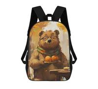 sinyumoney Zaino Scolastico Per Bambini Stampato in 3D Bears Autumn Painting Borse Per Libri Borse Scolastiche Da Viaggio Ad Alta Capacità Per Bambini/studenti/adulti 17inch
