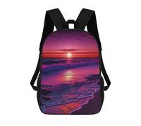 sinyumoney Zaino Scolastico Per Bambini Stampato in 3D Beautiful Sunset Beach Borse Per Libri Borse Scolastiche Da Viaggio Ad Alta Capacità Per Bambini/studenti/adulti 17inch