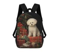 sinyumoney Zaino Scolastico Per Bambini Stampato in 3D Bichon Frise Dog Borse Per Libri Borse Scolastiche Da Viaggio Ad Alta Capacità Per Bambini/studenti/adulti 17inch