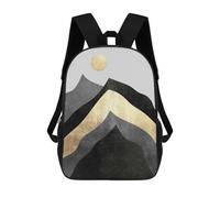 sinyumoney Zaino Scolastico Per Bambini Stampato in 3D Black And Gold Mountains Zaini Per Libri Zaini Casual Da Viaggio Zaini Da Giorno Di Grande Capacità Per Ragazzi 17inch