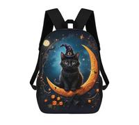 sinyumoney Zaino Scolastico Per Bambini Stampato in 3D Black Cat And Blood Moon Borse Per Libri Borse Scolastiche Da Viaggio Ad Alta Capacità Per Bambini/studenti/adulti 17inch