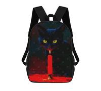 sinyumoney Zaino Scolastico Per Bambini Stampato in 3D Black Cat And Candle Borse Per Libri Borse Scolastiche Da Viaggio Ad Alta Capacità Per Bambini/studenti/adulti 17inch
