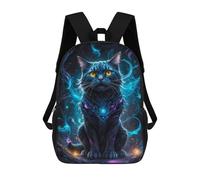 sinyumoney Zaino Scolastico Per Bambini Stampato in 3D Black Cat in Neon Space Borse Per Libri Borse Scolastiche Da Viaggio Ad Alta Capacità Per Bambini/studenti/adulti 17inch