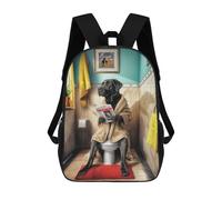 sinyumoney Zaino Scolastico Per Bambini Stampato in 3D Black Labrador Bathroom Borse Per Libri Borse Scolastiche Da Viaggio Ad Alta Capacità Per Bambini/studenti/adulti 17inch