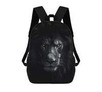 sinyumoney Zaino Scolastico Per Bambini Stampato in 3D Black Lion Angry King Zaino Per Bambini Ad Alta Capacità, Zaini Da Viaggio, Borse Per Libri, Zaino Scolastico Per Bambini 17inch