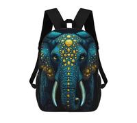 sinyumoney Zaino Scolastico Per Bambini Stampato in 3D Blue And Gold Elephant Zaino Per Bambini Ad Alta Capacità, Zaini Da Viaggio, Borse Per Libri, Zaino Scolastico Per Bambini 17inch