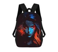 sinyumoney Zaino Scolastico Per Bambini Stampato in 3D Blue And Red Abstract Portrait Borsa Scolastica Per Bambini, Zaini Da Viaggio, Borse Per Libri Alla Moda, Zaino Di Grande Capacità 17inch