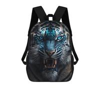 sinyumoney Zaino Scolastico Per Bambini Stampato in 3D Blue-Eyed Tiger Roar Zaino Per Bambini Ad Alta Capacità, Zaino Da Viaggio Alla Moda, Borsa Scolastica Per Bambini, Zaino Casual 17inch