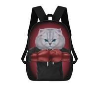 sinyumoney Zaino Scolastico Per Bambini Stampato in 3D Boxer Cat Boxing Champion Borse Per Libri Borse Scolastiche Da Viaggio Ad Alta Capacità Per Bambini/studenti/adulti 17inch