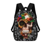 sinyumoney Zaino Scolastico Per Bambini Stampato in 3D Butterfly And Skull Zaino Per Bambini Ad Alta Capacità, Zaino Da Viaggio Alla Moda, Borsa Scolastica Per Bambini, Zaino Casual 17inch