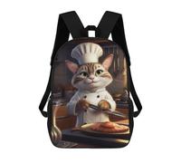 sinyumoney Zaino Scolastico Per Bambini Stampato in 3D Cat Chef Cooking Bake Borse Per Libri Borse Scolastiche Da Viaggio Ad Alta Capacità Per Bambini/studenti/adulti 17inch