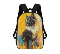 sinyumoney Zaino Scolastico Per Bambini Stampato in 3D Cat Portrait with Splashes Borse Per Libri Borse Scolastiche Da Viaggio Ad Alta Capacità Per Bambini/studenti/adulti 17inch