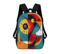sinyumoney Zaino Scolastico Per Bambini Stampato in 3D Celestial Mechanics - Modern Cosmic Geometry in Cyan, Gold, And Vermillion Zaino Sportivo Per Ragazzi E Ragazze Zaino Alla Moda 17inch