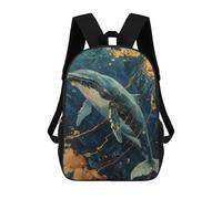 sinyumoney Zaino scolastico per bambini stampato in 3D Celestial Whale in Starry Sky Zaini, Zaini da viaggio casual, grande zaino da giorno per ragazzi, Balena, 17"