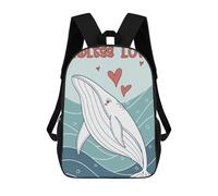 sinyumoney Zaino scolastico per bambini stampato in 3D Celestial Whale in Starry Sky Zaini, Zaini da viaggio casual, grande zaino da giorno per ragazzi, Whale Love Illustrazione, 17"