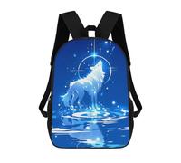 sinyumoney Zaino Scolastico Per Bambini Stampato in 3D Celestial Wolf Zaino Per Bambini Ad Alta Capacità, Zaino Da Viaggio Alla Moda, Borsa Scolastica Per Bambini, Zaino Casual 17inch