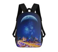 sinyumoney Zaino Scolastico Per Bambini Stampato in 3D City Lights And Fireworks Borse Per Libri Borse Scolastiche Da Viaggio Ad Alta Capacità Per Bambini/studenti/adulti 17inch