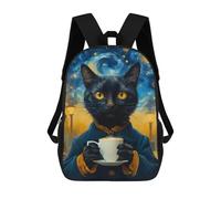sinyumoney Zaino Scolastico Per Bambini Stampato in 3D Coffee Cat Drinking Coffee Borse Per Libri Borse Scolastiche Da Viaggio Ad Alta Capacità Per Bambini/studenti/adulti 17inch