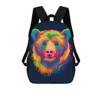 sinyumoney Zaino Scolastico Per Bambini Stampato in 3D Colorful Bear Illustration Borsa Scolastica Per Bambini, Zaini Da Viaggio, Borse Per Libri Alla Moda, Zaino Di Grande Capacità 17inch