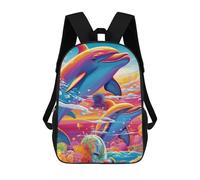 sinyumoney Zaino Scolastico Per Bambini Stampato in 3D Colorful Dolphins Underwater Scene-1 Zaino Per Bambini Ad Alta Capacità, Zaini Da Viaggio, Borse Per Libri, Zaino Scolastico Per Bambini 17inch