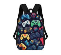 sinyumoney Zaino Scolastico Per Bambini Stampato in 3D Colorful Gaming Controllers -18 Borse Per Libri Borse Scolastiche Da Viaggio Ad Alta Capacità Per Bambini/studenti/adulti 17inch