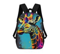 sinyumoney Zaino Scolastico Per Bambini Stampato in 3D Colorful Giraffe Art Print Zaini Alla Moda Casual Zaini Per Bambini Zaino Casual Da Esterno Borse Da Viaggio Carine 17inch