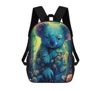 sinyumoney Zaino Scolastico Per Bambini Stampato in 3D Colorful Koala in Fantasy Forest Zaino Per Bambini Ad Alta Capacità, Zaini Da Viaggio, Borse Per Libri, Zaino Scolastico Per Bambini 17inch