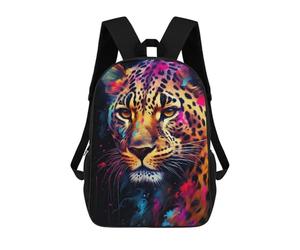 sinyumoney Zaino Scolastico Per Bambini Stampato in 3D Colorful Leopard Portrait -19 Borse Per Libri Borse Scolastiche Da Viaggio Ad Alta Capacità Per Bambini/studenti/adulti 17inch