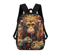 sinyumoney Zaino Scolastico Per Bambini Stampato in 3D Colorful Monkey Artwork Zaino Per Bambini Ad Alta Capacità, Zaini Da Viaggio, Borse Per Libri, Zaino Scolastico Per Bambini 17inch