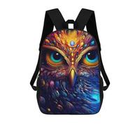 sinyumoney Zaino Scolastico Per Bambini Stampato in 3D Colorful Owl Portrait-10 Borse Per Libri Borse Scolastiche Da Viaggio Ad Alta Capacità Per Bambini/studenti/adulti 17inch