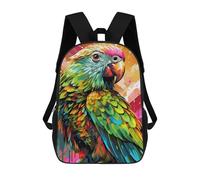 sinyumoney Zaino Scolastico Per Bambini Stampato in 3D Colorful Parrot Artwork-6 Borse Per Libri Borse Scolastiche Da Viaggio Ad Alta Capacità Per Bambini/studenti/adulti 17inch