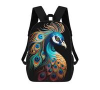 sinyumoney Zaino Scolastico Per Bambini Stampato in 3D Colorful Peacock Art Borse Per Libri Borse Scolastiche Da Viaggio Ad Alta Capacità Per Bambini/studenti/adulti 17inch