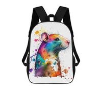 sinyumoney Zaino Scolastico Per Bambini Stampato in 3D Colorful Rat Illustration Zaini Per Libri Zaini Casual Da Viaggio Zaini Da Giorno Di Grande Capacità Per Ragazzi 17inch