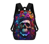 sinyumoney Zaino Scolastico Per Bambini Stampato in 3D Colorful Skull Artwork-5 Zaino Per Bambini Ad Alta Capacità, Zaino Da Viaggio Alla Moda, Borsa Scolastica Per Bambini, Zaino Casual 17inch