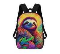 sinyumoney Zaino Scolastico Per Bambini Stampato in 3D Colorful Sloth in Flowers Zaino Per Bambini Ad Alta Capacità, Zaini Da Viaggio, Borse Per Libri, Zaino Scolastico Per Bambini 17inch