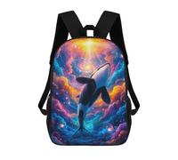 sinyumoney Zaino Scolastico Per Bambini Stampato in 3D Cosmic Orca Whale Borse Per Libri Borse Scolastiche Da Viaggio Ad Alta Capacità Per Bambini/studenti/adulti 17inch