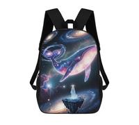 sinyumoney Zaino Scolastico Per Bambini Stampato in 3D Cosmic Whale Angelic Figure Borsa Scolastica Per Bambini, Zaini Da Viaggio, Borse Per Libri Alla Moda, Zaino Di Grande Capacità 17inch