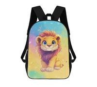 sinyumoney Zaino Scolastico Per Bambini Stampato in 3D Cute Cartoon Lion Cub Illustration Zaino Per Bambini Ad Alta Capacità, Zaini Da Viaggio, Borse Per Libri, Zaino Scolastico Per Bambini 17inch