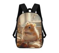 sinyumoney Zaino Scolastico Per Bambini Stampato in 3D Cute Hamster Holding A Seed Zaini Alla Moda Casual Zaini Per Bambini Zaino Casual Da Esterno Borse Da Viaggio Carine 17inch