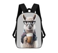 sinyumoney Zaino Scolastico Per Bambini Stampato in 3D Cute Llama And Expresso Borse Per Libri Borse Scolastiche Da Viaggio Ad Alta Capacità Per Bambini/studenti/adulti 17inch