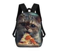 sinyumoney Zaino Scolastico Per Bambini Stampato in 3D Cute Pizza Kitty Cat Zaino Da Viaggio Ad Alta Capacità Borse Per Libri Alla Moda Zaini Casual Per Bambini Per La Scuola 17inch
